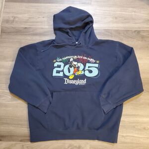 Disneyland Resort 2025 "Happiest Place On Earth" Mickey Hoodie Navy Blue Sz L